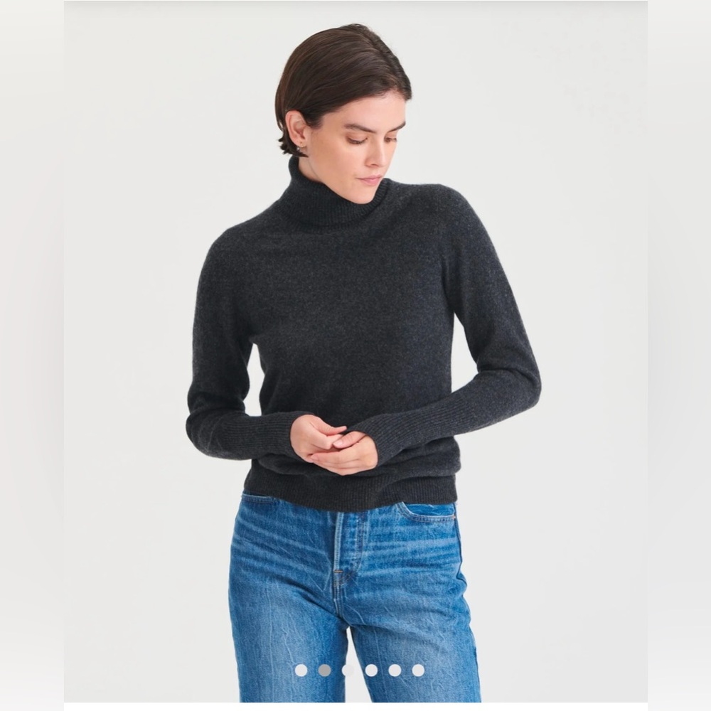NWOT Naadam Signature Cashmere Classic Turtleneck in Smoke color